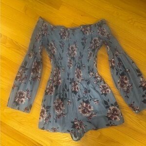 Kendall & Kylie Blue Floral Romper